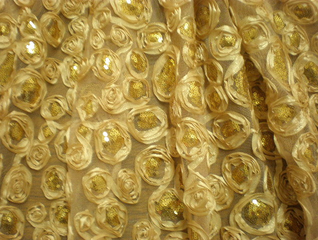1.Gold Ribbon Flower Sequins